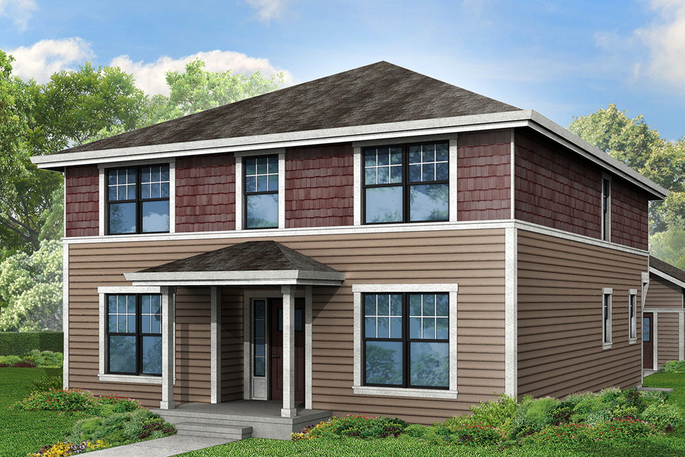 Front elevation of Cape Cod home (ThePlanCollection: House Plan #108-1832)
