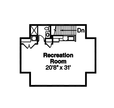 Floor Plan Second Story of Country Plan #108-1833