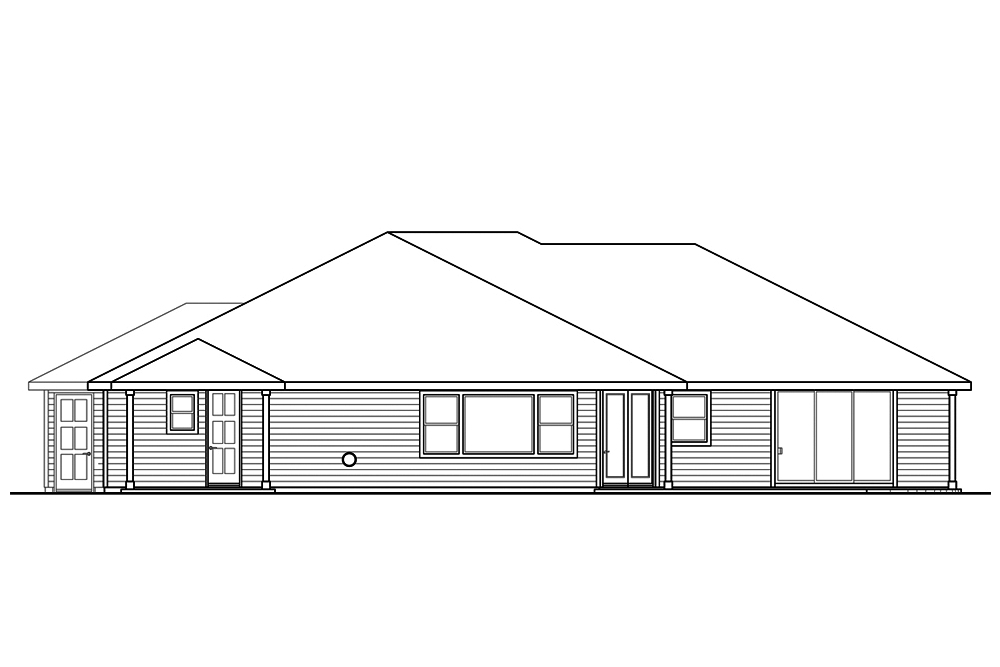 Home Plan Rear Elevation of this 3-Bedroom,3088 Sq Ft Plan -108-1834