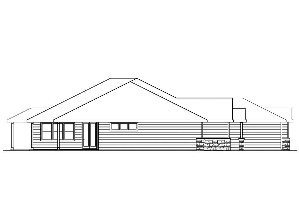 Home Plan Left Elevation of this 3-Bedroom,3088 Sq Ft Plan -108-1834