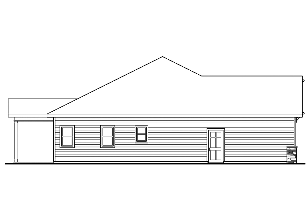 Home Plan Left Elevation of this 3-Bedroom,1820 Sq Ft Plan -108-1835