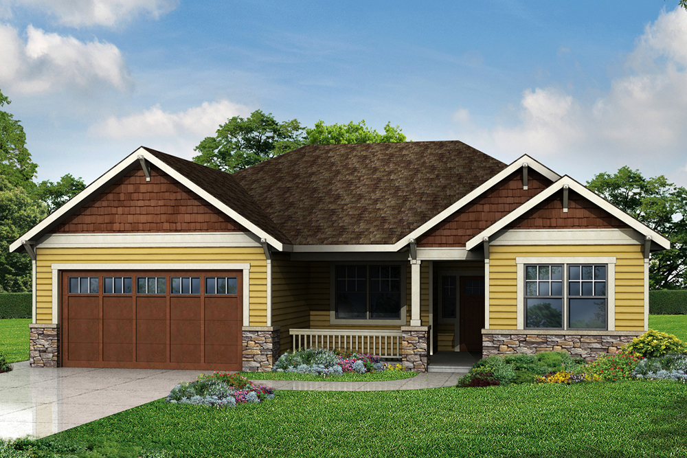 Front elevation of Cottage home (ThePlanCollection: House Plan #108-1835)