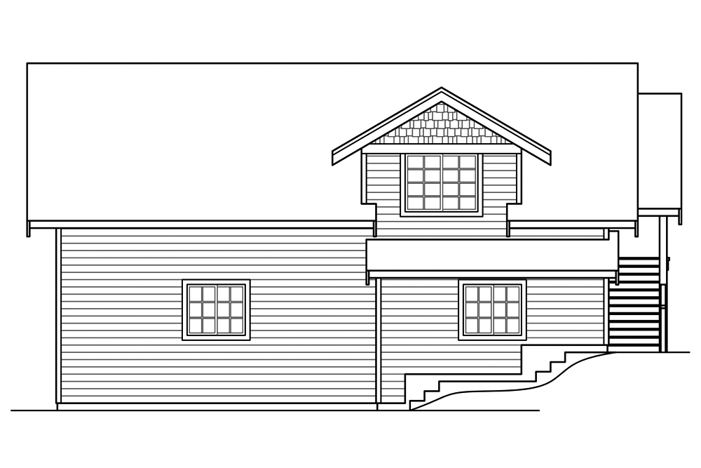 Home Plan Right Elevation of this 4-Bedroom,2840 Sq Ft Plan -108-1836