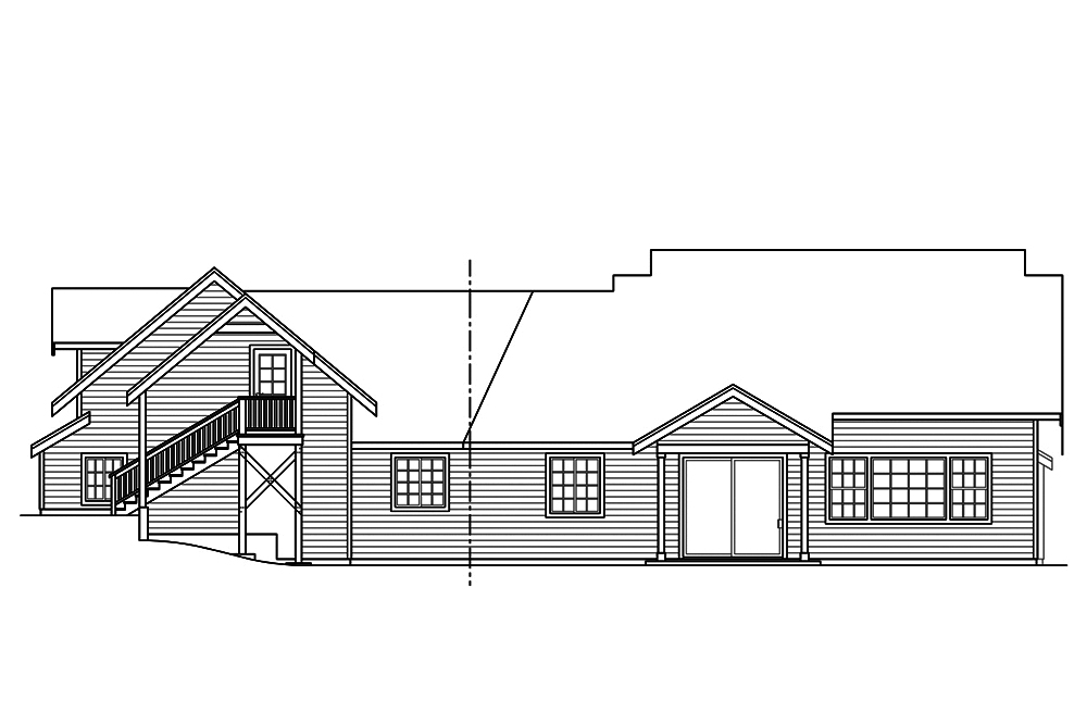 Home Plan Rear Elevation of this 4-Bedroom,2840 Sq Ft Plan -108-1836