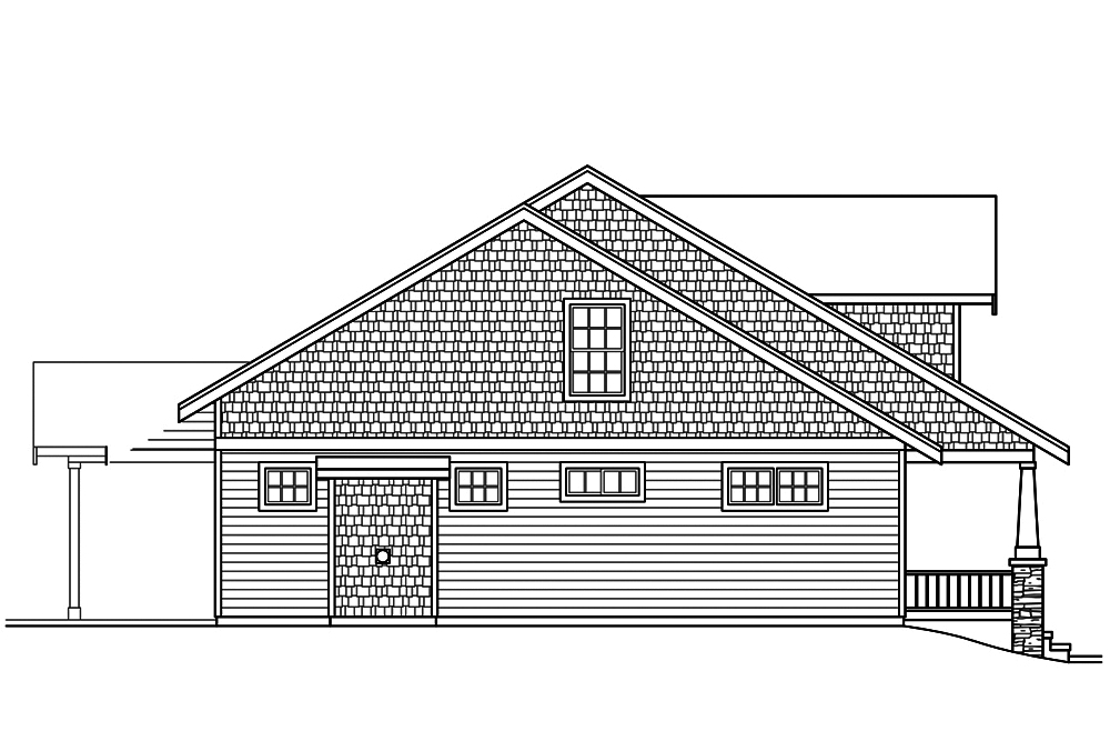 Home Plan Left Elevation of this 4-Bedroom,2840 Sq Ft Plan -108-1836