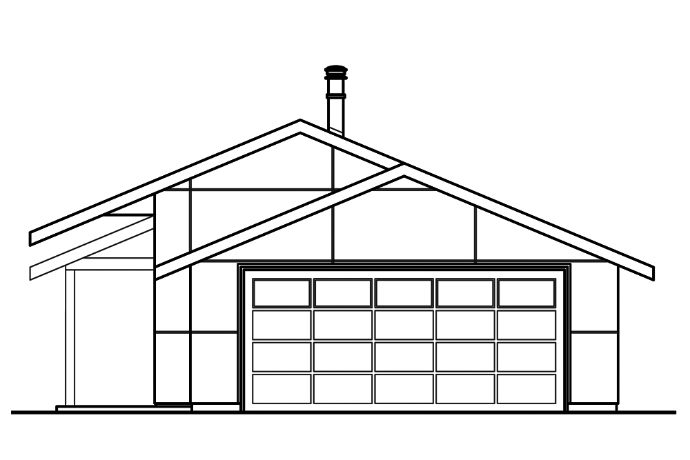 Home Plan Rear Elevation of this 3-Bedroom,1700 Sq Ft Plan -108-1840