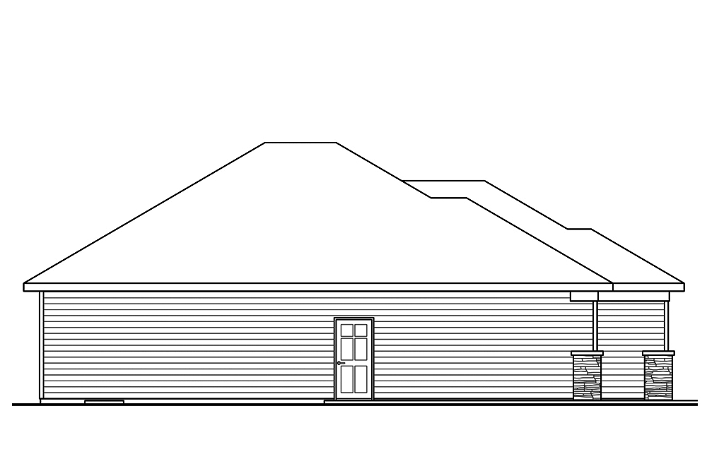 Home Plan Left Elevation of this 3-Bedroom,2093 Sq Ft Plan -108-1841
