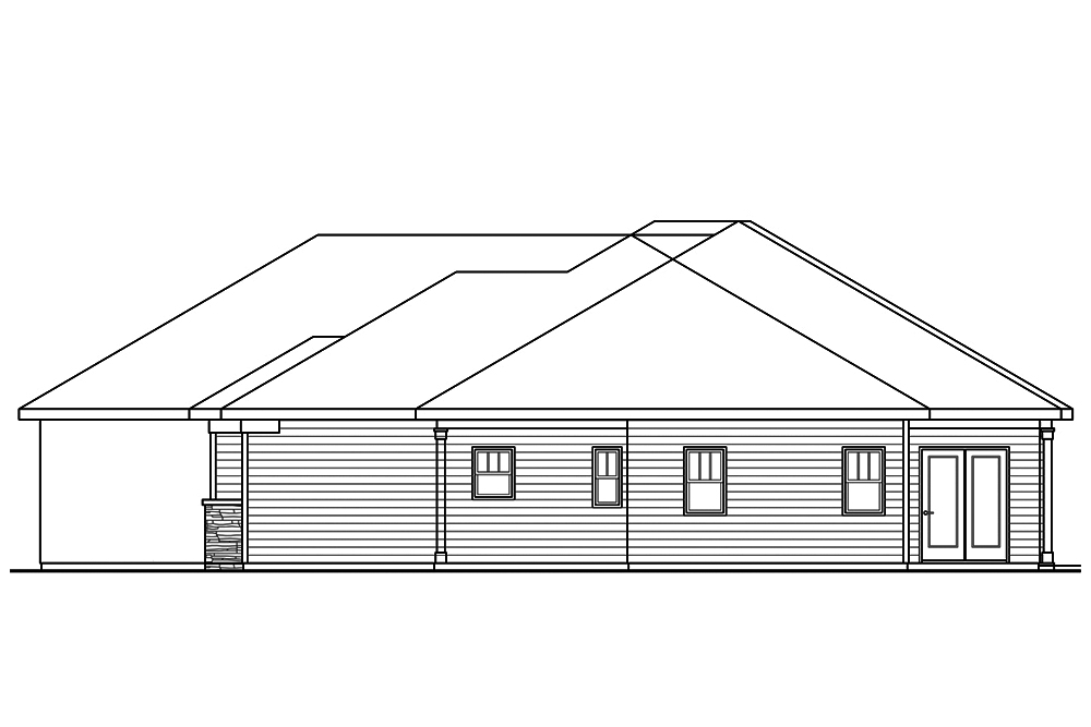 Home Plan Right Elevation of this 3-Bedroom,2093 Sq Ft Plan -108-1841
