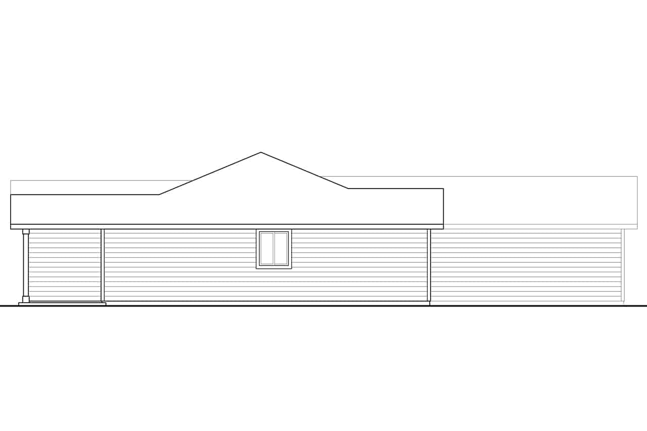 Home Plan Left Elevation of this 4-Bedroom,1635 Sq Ft Plan -108-1842