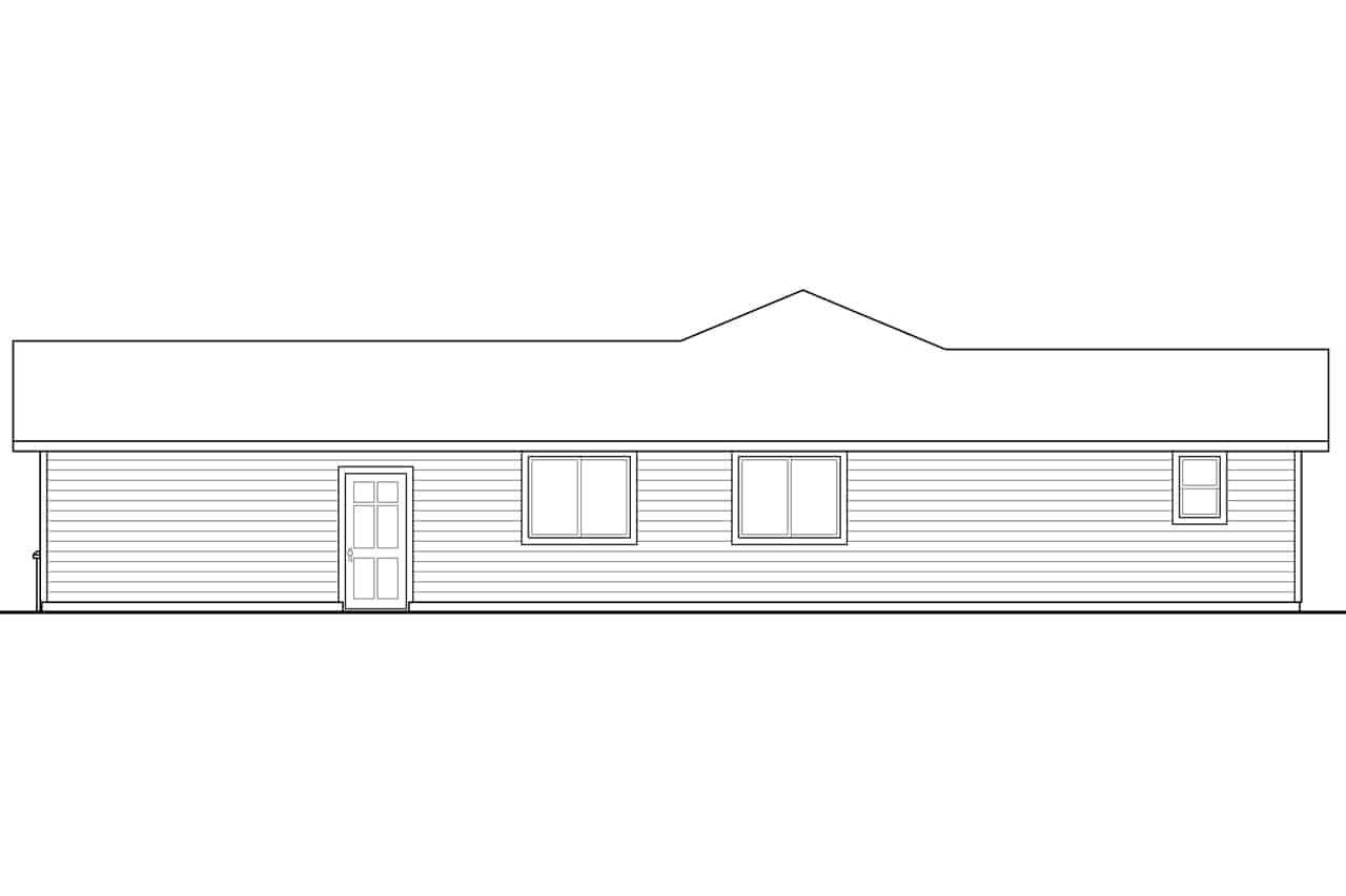 Home Plan Right Elevation of this 4-Bedroom,1635 Sq Ft Plan -108-1842