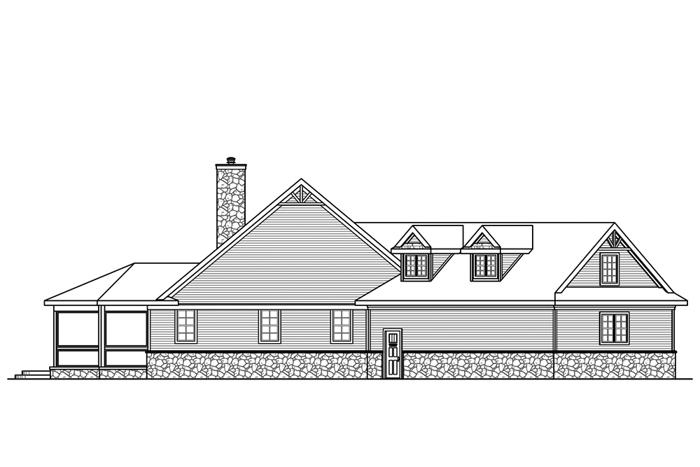 Home Plan Left Elevation of this 3-Bedroom,4211 Sq Ft Plan -108-1843