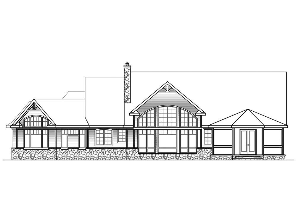 Home Plan Rear Elevation of this 3-Bedroom,4211 Sq Ft Plan -108-1843