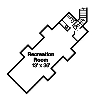 Floor Plan Second Story of Country Plan #108-1843