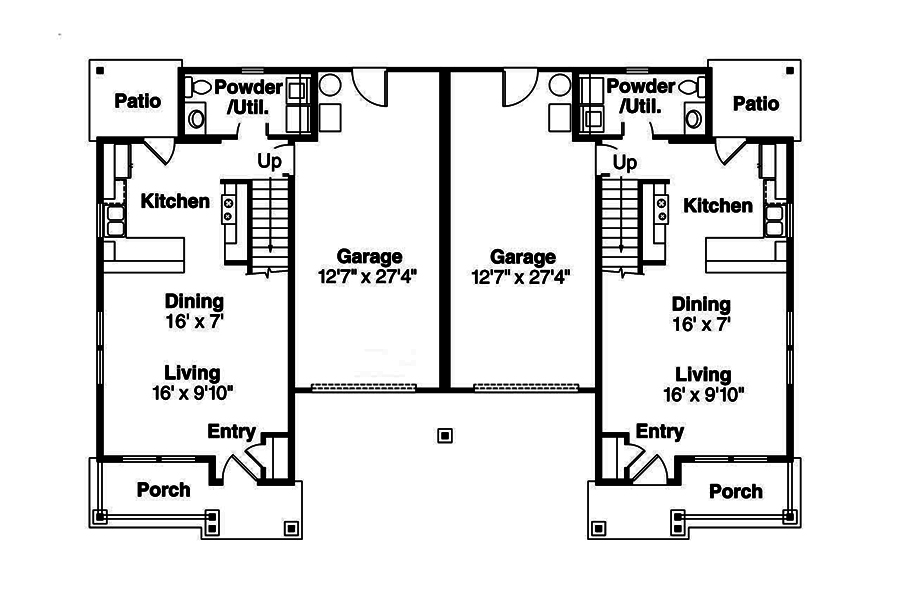 Floor Plan First Story of Multi-Unit Plan #108-1845