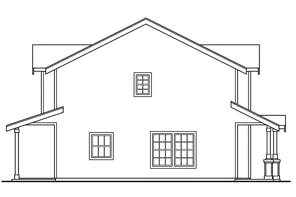 Home Plan Left Elevation of this 2-Bedroom,1071 Sq Ft Plan -108-1845