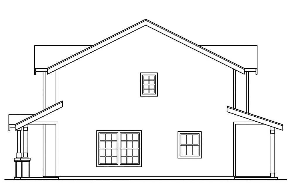 Home Plan Right Elevation of this 2-Bedroom,1071 Sq Ft Plan -108-1845