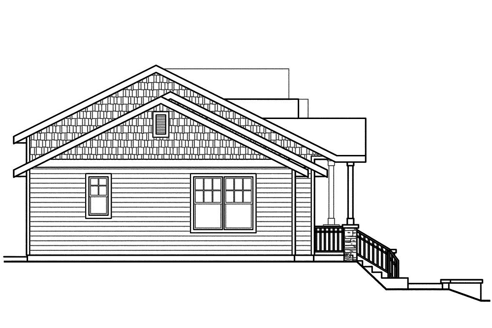 Home Plan Left Elevation of this 3-Bedroom,1468 Sq Ft Plan -108-1846