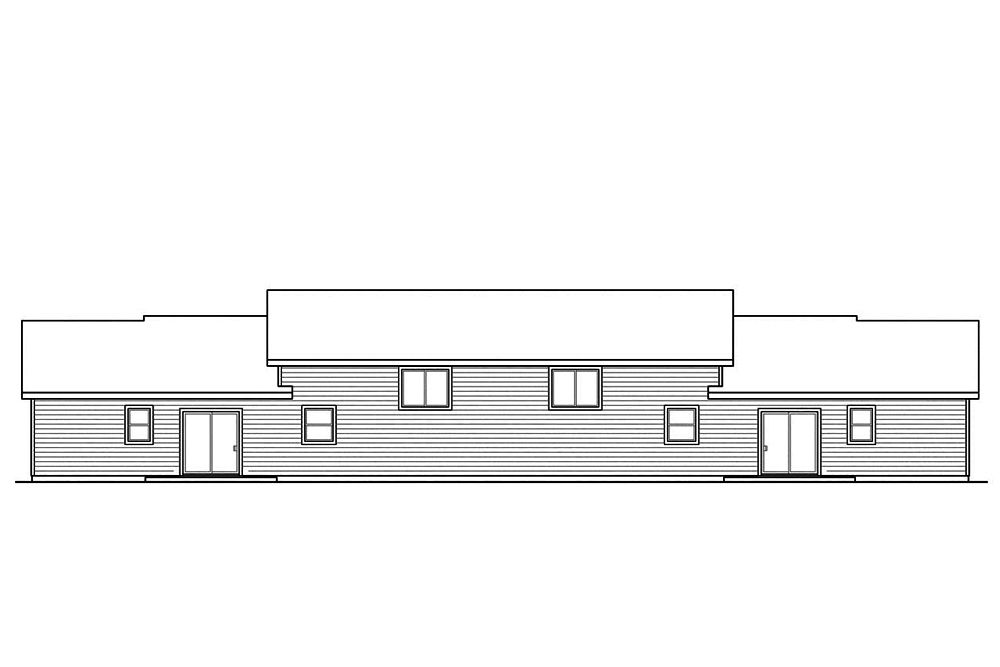 Home Plan Rear Elevation of this 3-Bedroom,1468 Sq Ft Plan -108-1846
