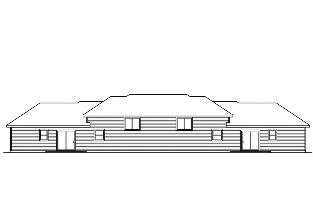 Home Plan Rear Elevation of this 3-Bedroom,1474 Sq Ft Plan -108-1847