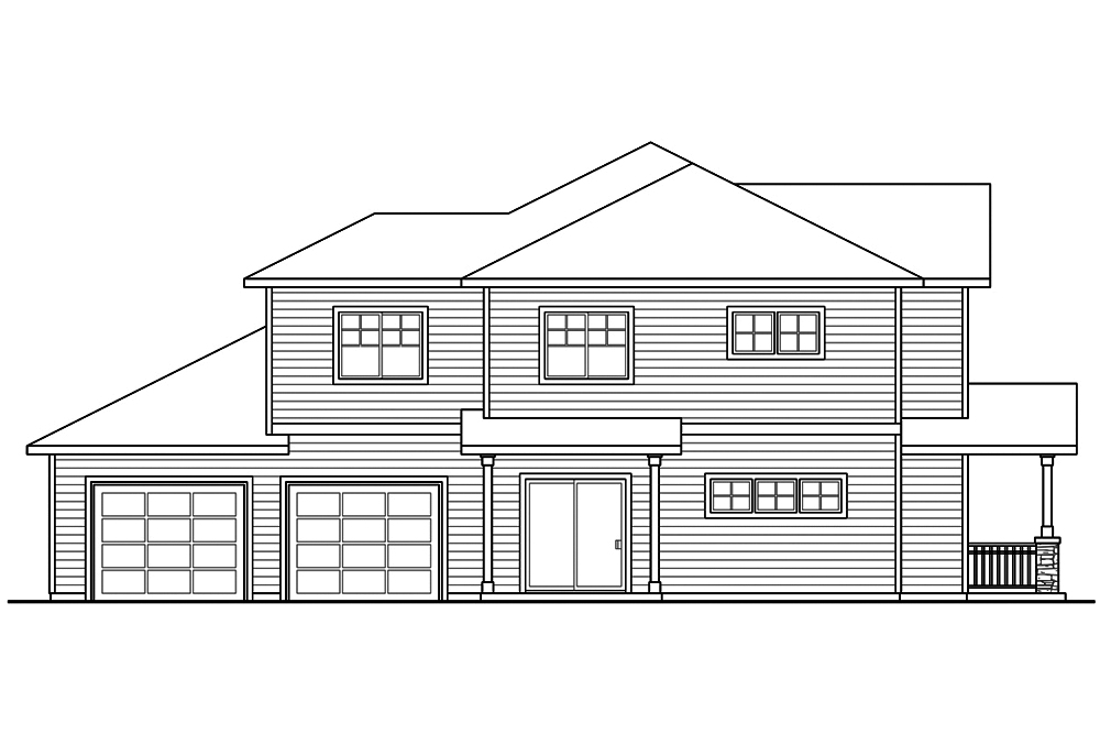 Home Plan Left Elevation of this 3-Bedroom,1498 Sq Ft Plan -108-1848