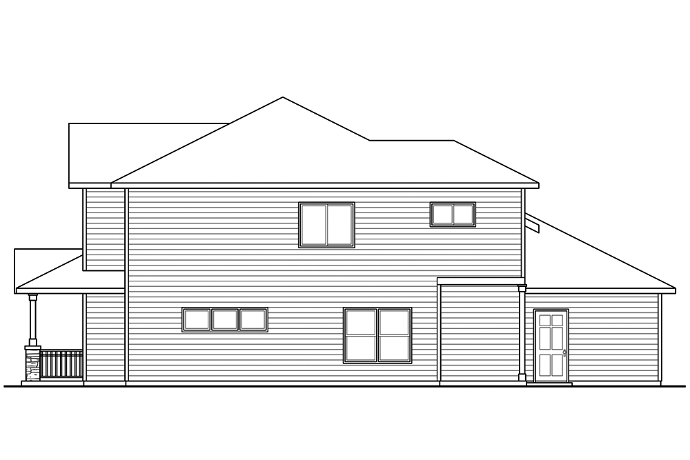Home Plan Right Elevation of this 3-Bedroom,1498 Sq Ft Plan -108-1848