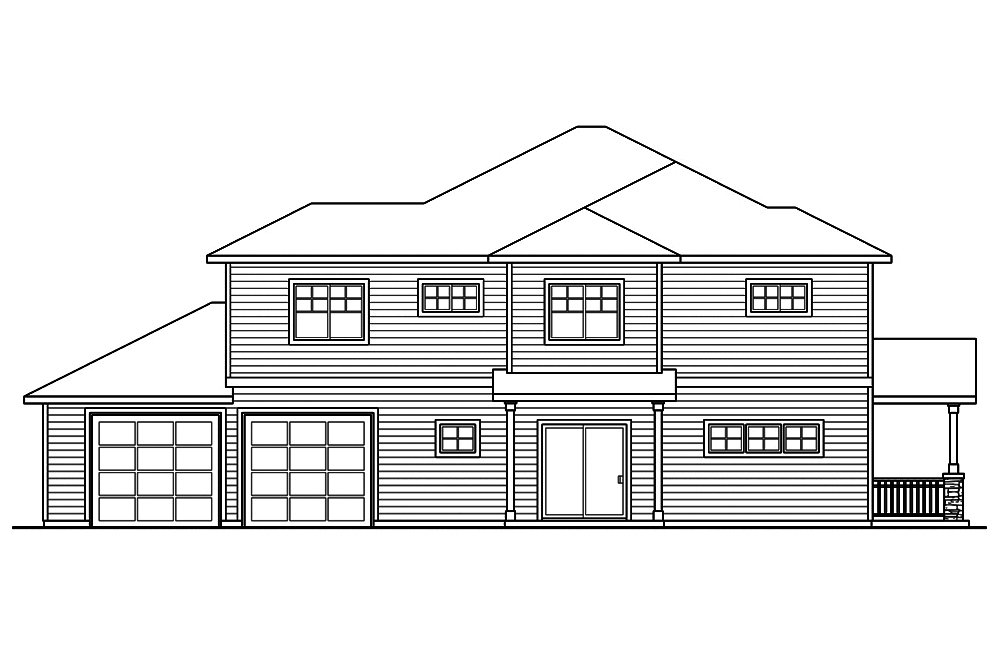 Home Plan Left Elevation of this 3-Bedroom,1436 Sq Ft Plan -108-1849