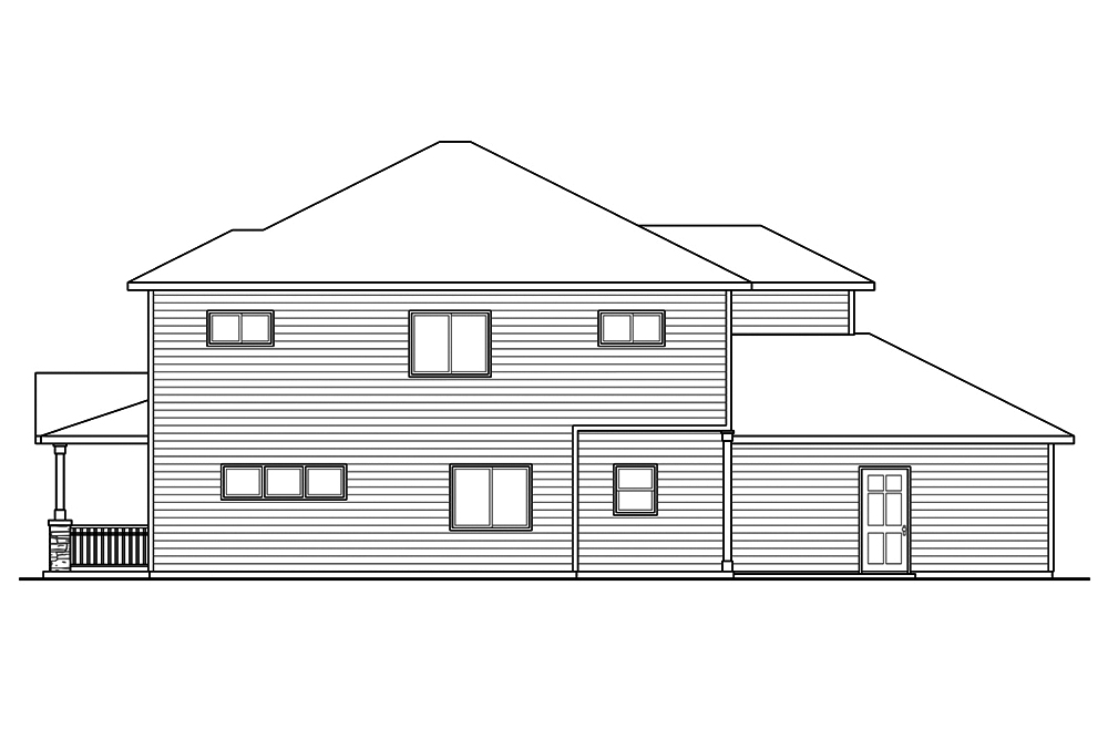 Home Plan Right Elevation of this 3-Bedroom,1436 Sq Ft Plan -108-1849