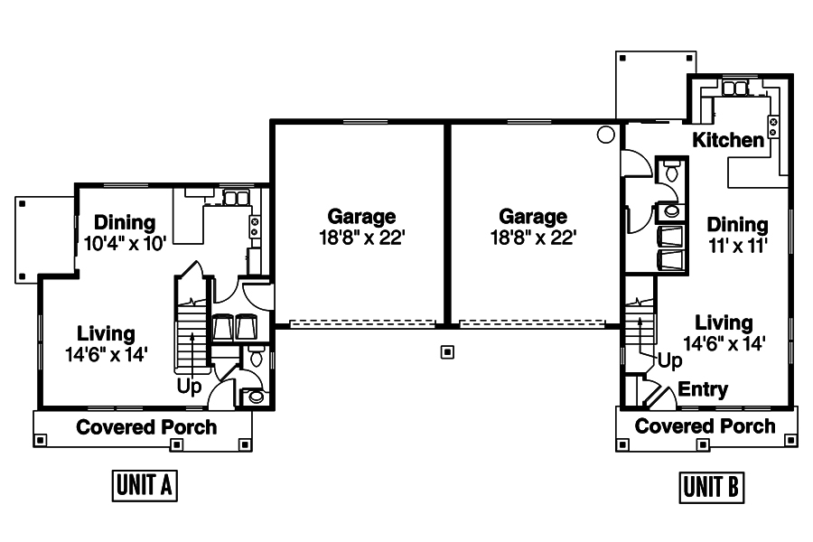 Floor Plan First Story of Multi-Unit Plan #108-1850