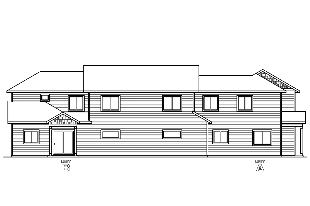 Home Plan Rear Elevation of this 3-Bedroom,1537 Sq Ft Plan -108-1850