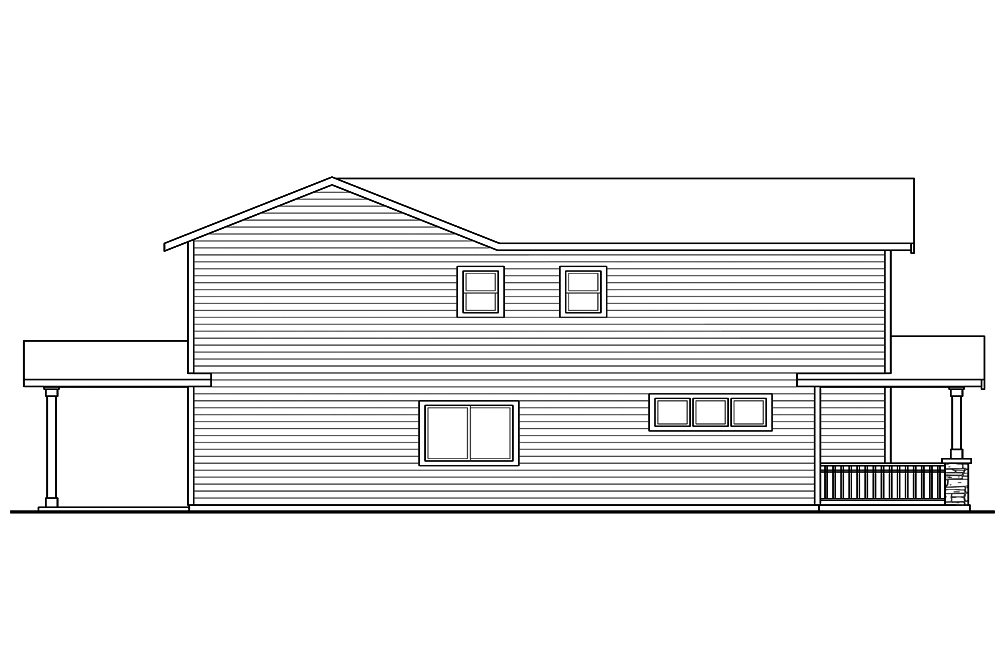 Home Plan Left Elevation of this 3-Bedroom,1529 Sq Ft Plan -108-1851