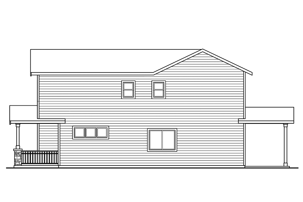 Home Plan Right Elevation of this 3-Bedroom,1529 Sq Ft Plan -108-1851