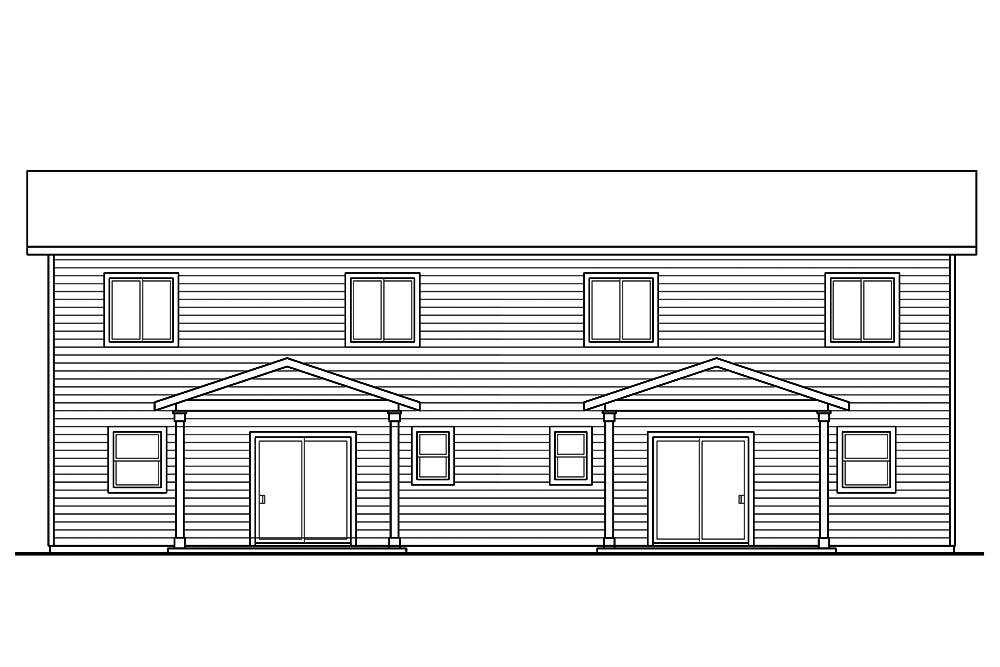 Home Plan Rear Elevation of this 3-Bedroom,1529 Sq Ft Plan -108-1851
