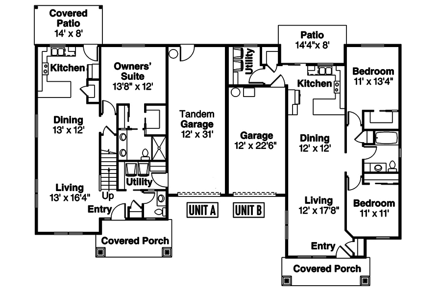 Floor Plan First Story of Multi-Unit Plan #108-1852
