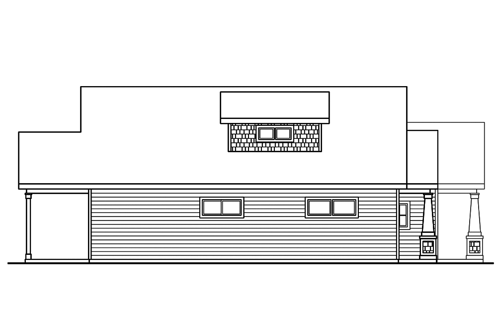 Home Plan Left Elevation of this 5-Bedroom,2770 Sq Ft Plan -108-1852