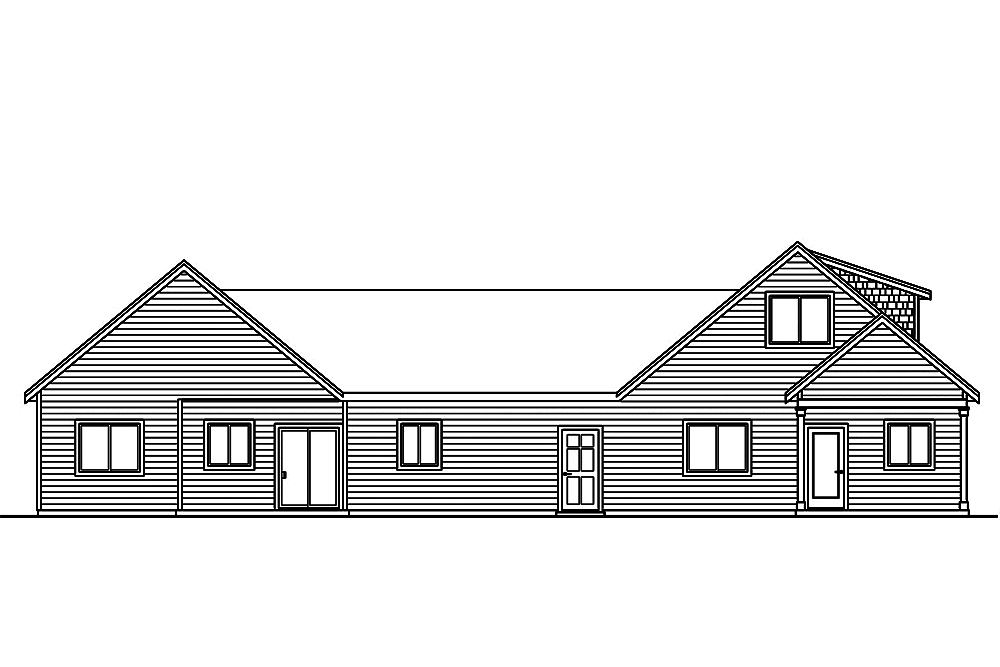 Home Plan Rear Elevation of this 5-Bedroom,2770 Sq Ft Plan -108-1852