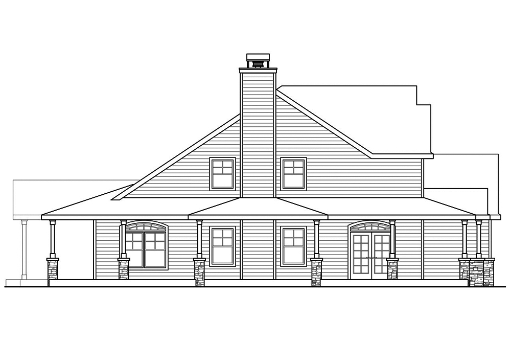 Home Plan Left Elevation of this 4-Bedroom,3144 Sq Ft Plan -108-1854
