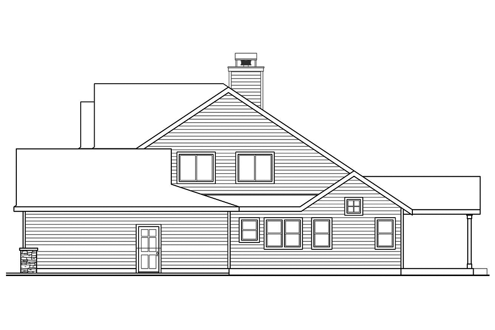 Home Plan Right Elevation of this 4-Bedroom,3144 Sq Ft Plan -108-1854