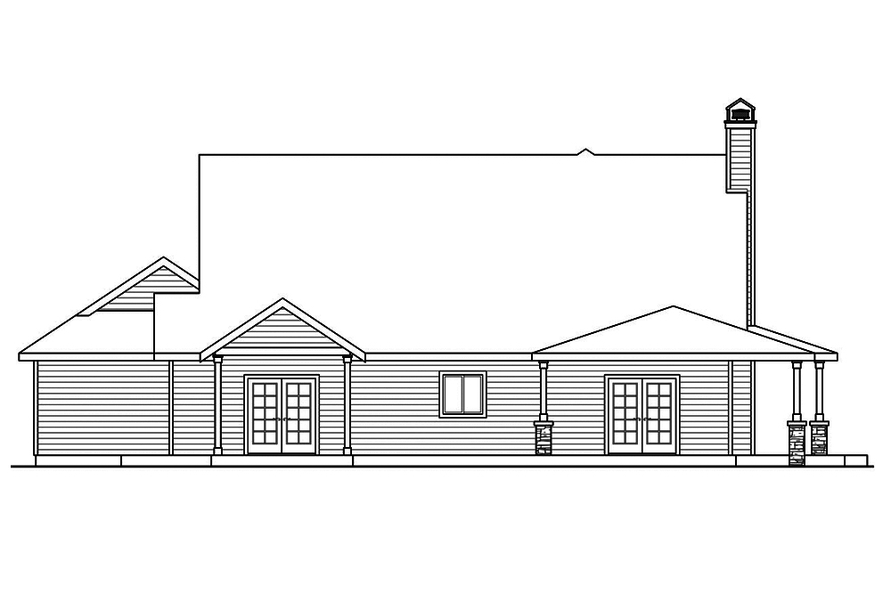 Home Plan Rear Elevation of this 4-Bedroom,3144 Sq Ft Plan -108-1854