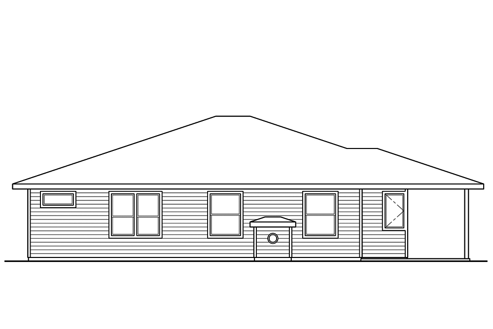 Home Plan Rear Elevation of this 3-Bedroom,2294 Sq Ft Plan -108-1856