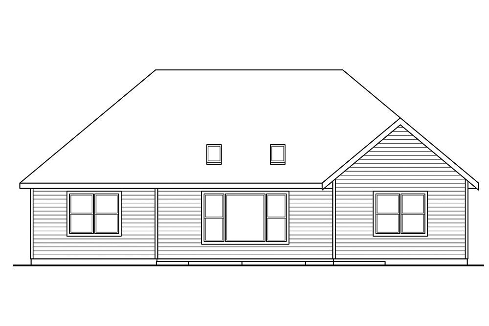 Home Plan Rear Elevation of this 3-Bedroom,2150 Sq Ft Plan -108-1857