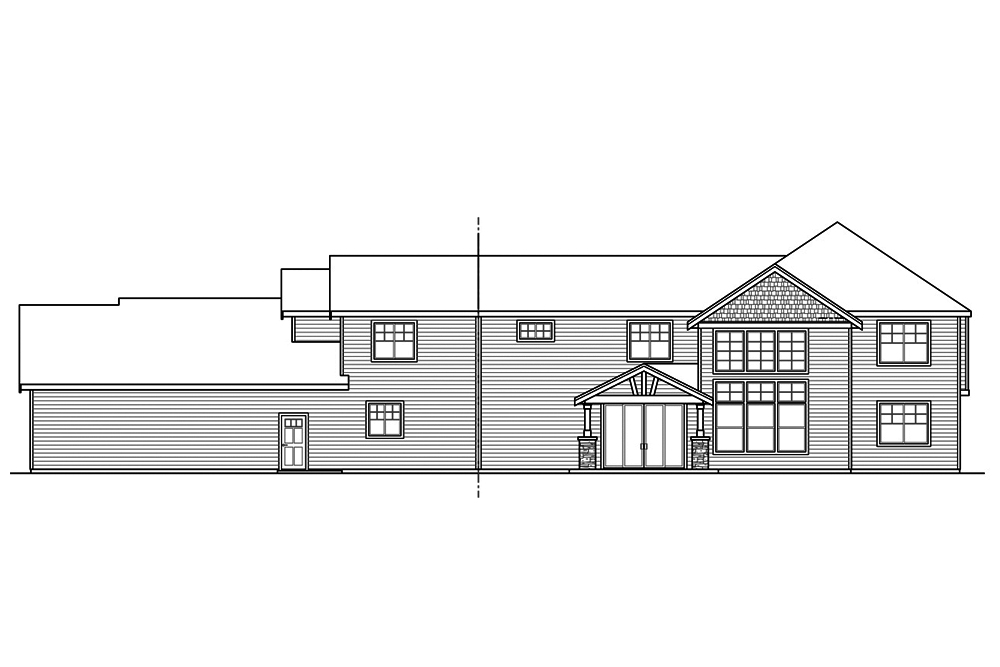 Home Plan Rear Elevation of this 4-Bedroom,3316 Sq Ft Plan -108-1858