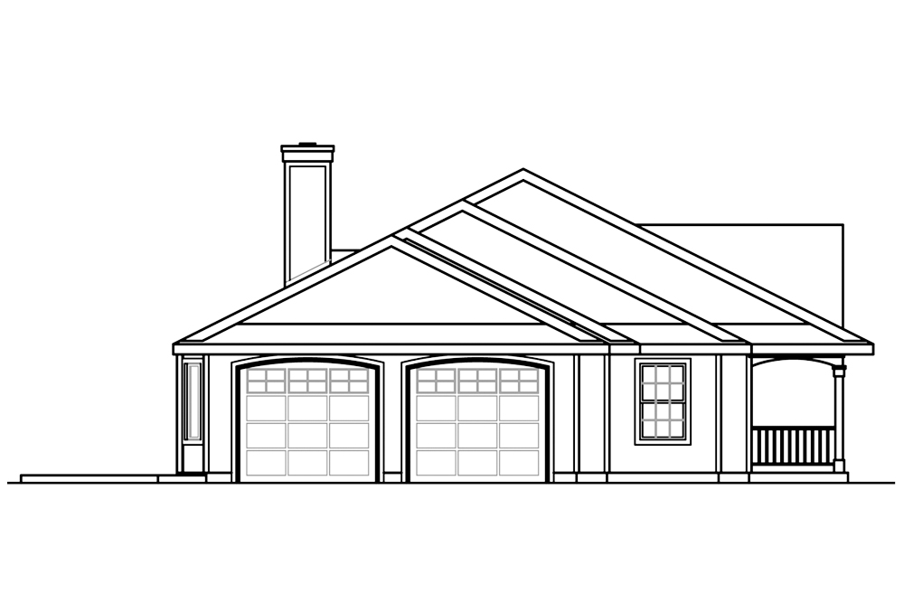 Home Plan Left Elevation of this 3-Bedroom,2233 Sq Ft Plan -108-1860