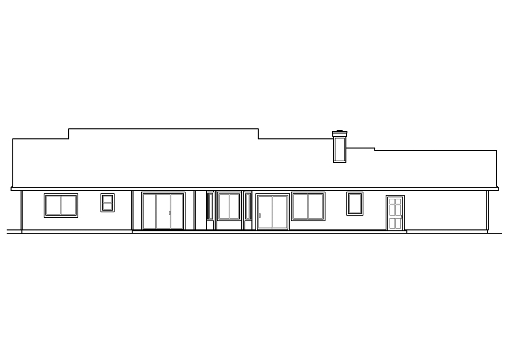 Home Plan Rear Elevation of this 3-Bedroom,2233 Sq Ft Plan -108-1860