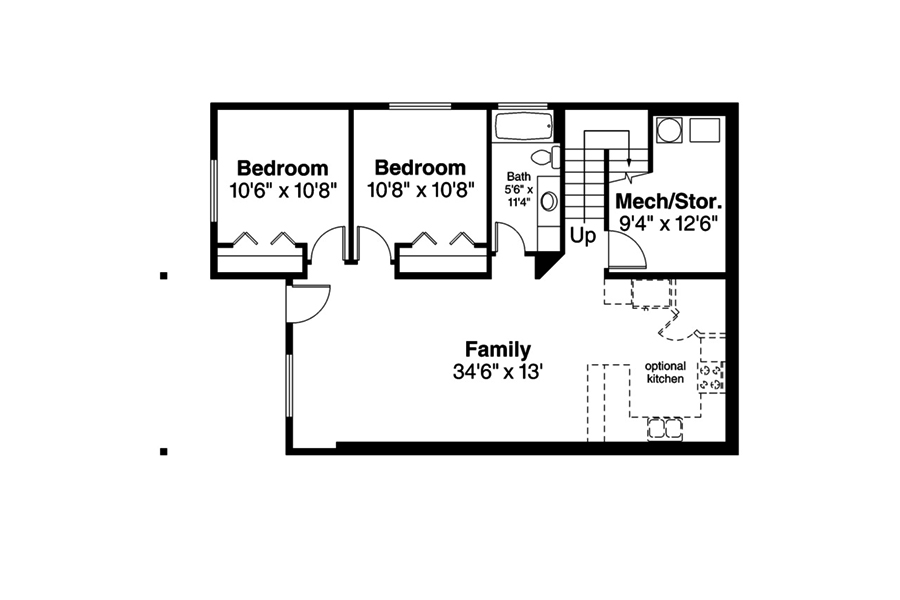 Floor Plan Second Story of Country Plan #108-1861