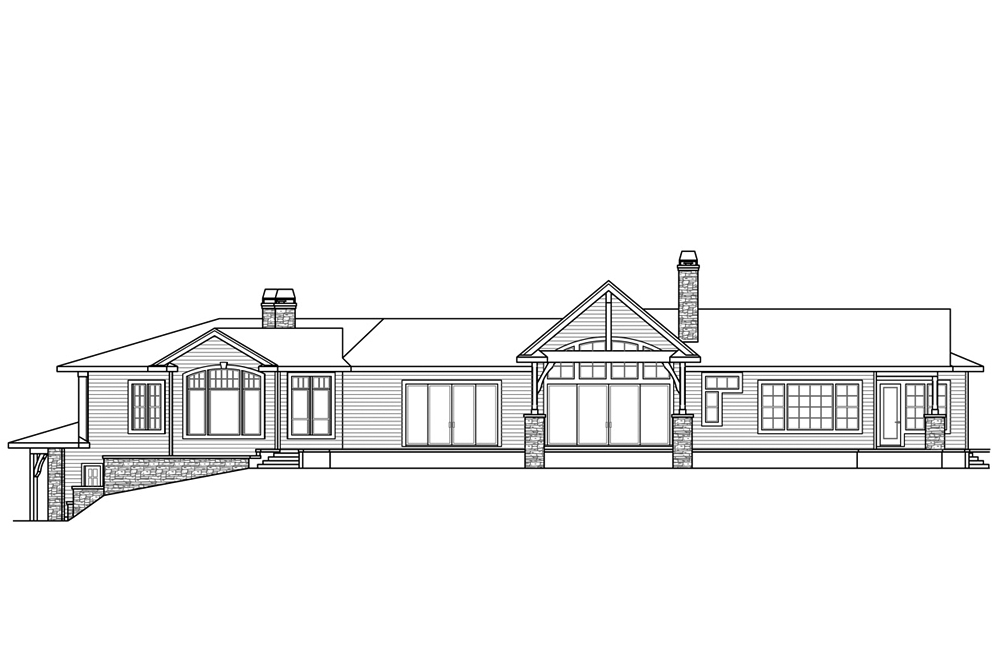 Home Plan Rear Elevation of this 3-Bedroom,3919 Sq Ft Plan -108-1862