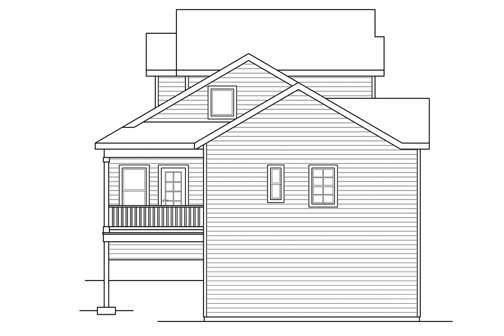 Home Plan Left Elevation of this 3-Bedroom,1536 Sq Ft Plan -108-1864