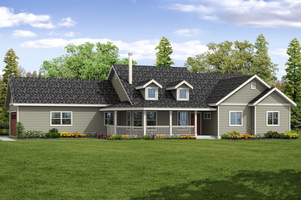 Front elevation of Country home (ThePlanCollection: House Plan #108-1866)