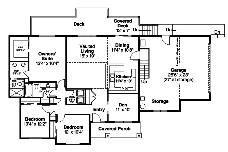 Floor Plan First Story of Country Plan #108-1867