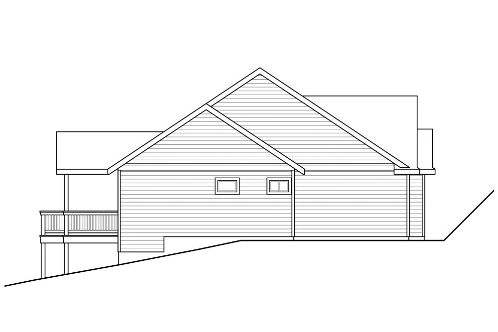 Home Plan Left Elevation of this 3-Bedroom,1682 Sq Ft Plan -108-1867