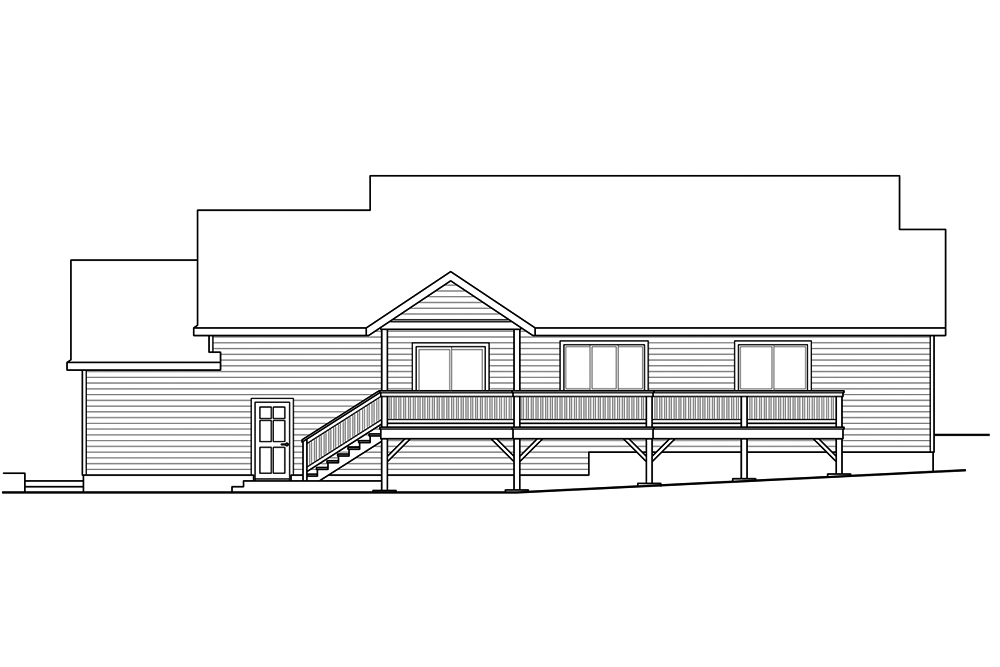 Home Plan Rear Elevation of this 3-Bedroom,1682 Sq Ft Plan -108-1867